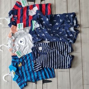 Bundle of new and GUC newborn boy rompers